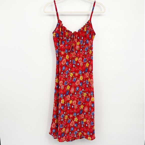 jonathan martin Dresses & Skirts - Jonathan Martin Womens Red Floral 90s Vintage Cottagecore Picnic Midi Dress 9